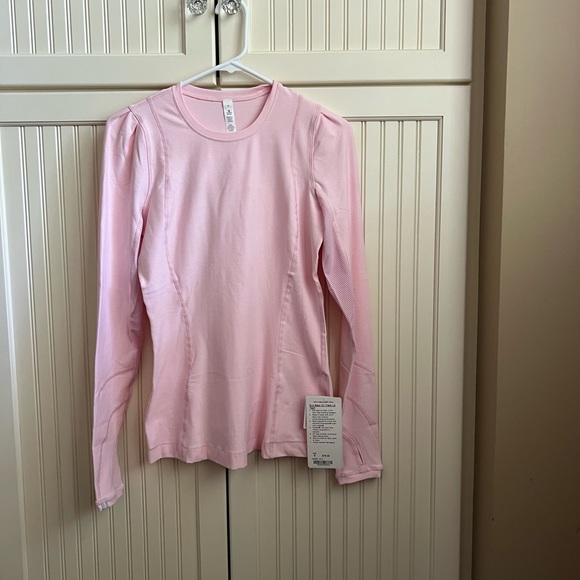 lululemon athletica Tops - NWT - Lululemon - Run: Back On Track LS Tech -Color: Heathered Pig Pink -Size: 6